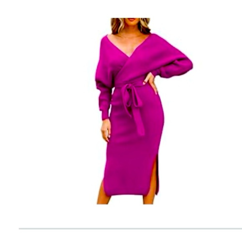 Long sleeve wrap dress